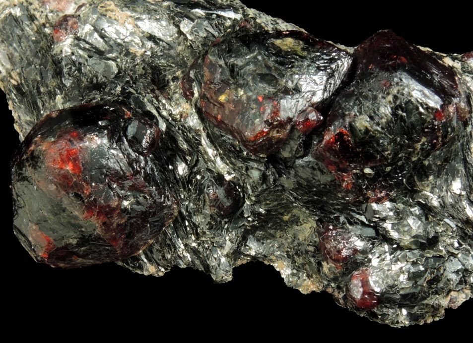 Detail view of mineral Almandine Garnet for sale from 26th Street at Sixth Avenue Subway Excavation, Manhattan Island, New York City, New York County, New York
