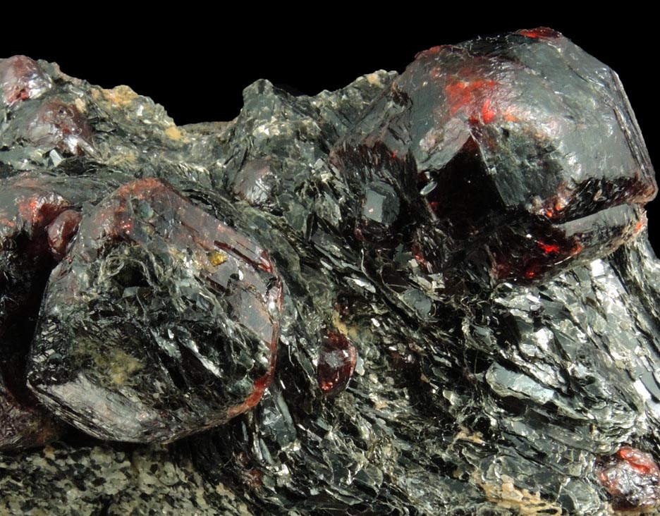 Detail view of mineral Almandine Garnet for sale from 26th Street at Sixth Avenue Subway Excavation, Manhattan Island, New York City, New York County, New York