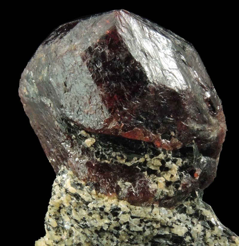 Detail view of mineral Almandine Garnet for sale from 26th Street at Sixth Avenue Subway Excavation, Manhattan Island, New York City, New York County, New York