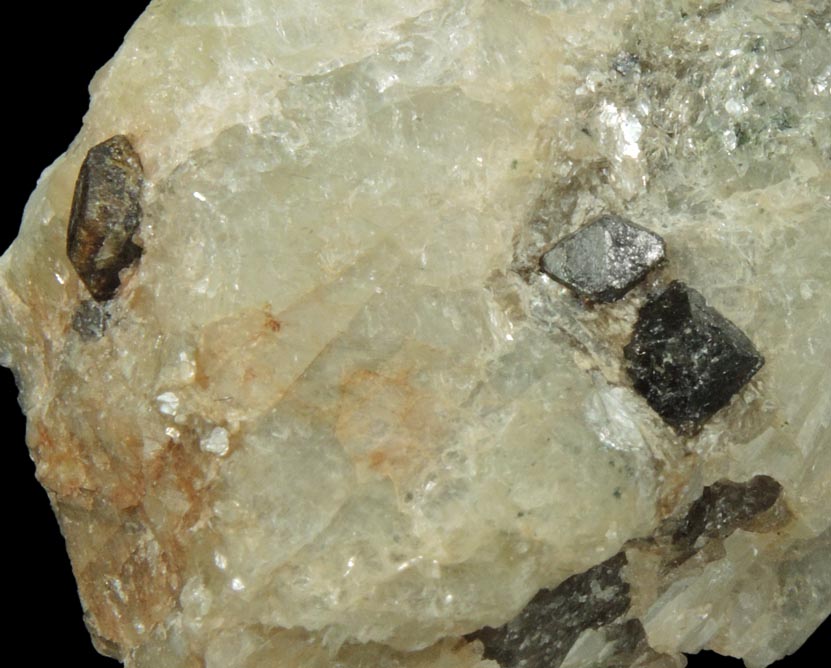 Detail view of mineral Xenotime-(Y) and Monazite-(Ce) for sale from 185 Street dump of Harlem Speedway construction site, Manhattan, New York City, New York County, New York