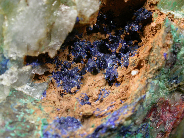 Copper, azurite and malachite from 55th Street, Manhattan, NY. 