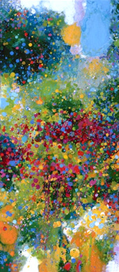 abstract painting by master artist Edward Betts: Summertime  40" x 17.5"
