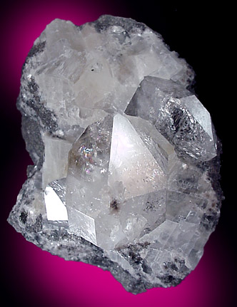 Mineral Specimens: Quartz var. Herkimer Diamond in Calcite from Benchmark NY Quarry, St. Johnsville, New York