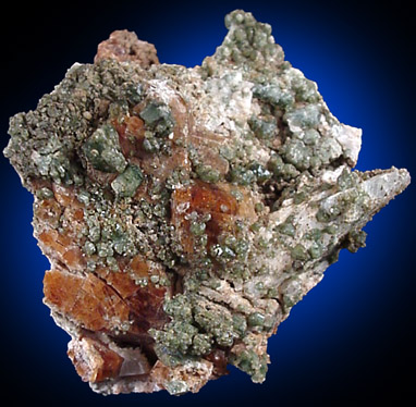Mineral Specimens: Diopside on Grossular from Goodall Quarry, Sanford, Maine